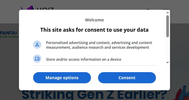 Screenshot of voiz.asia