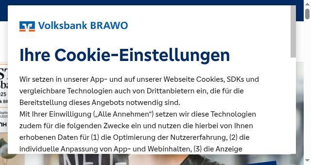 Screenshot of volksbank-brawo.de
