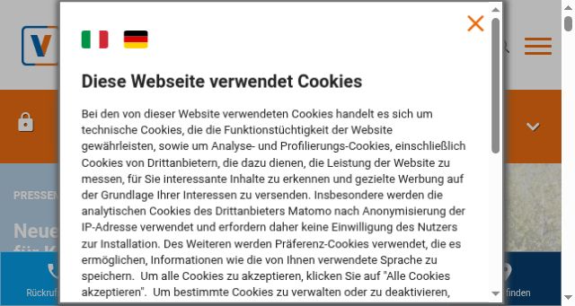 Screenshot of volksbank.it