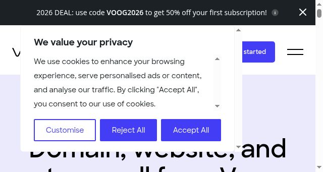 Screenshot of voog.com