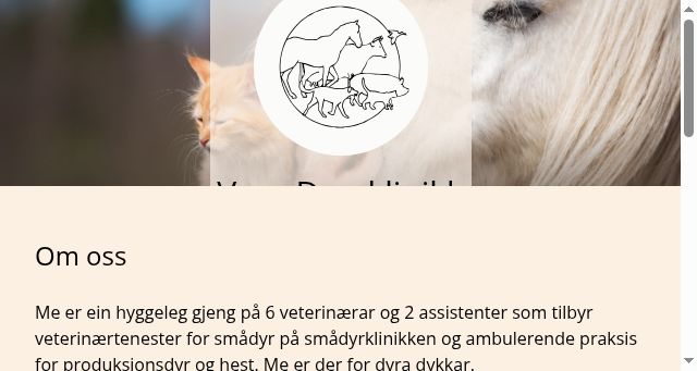 Screenshot of vossdyreklinikk.no