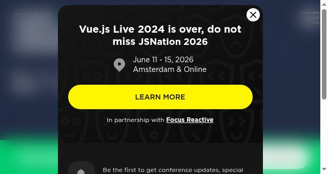 Screenshot of vuejslive.com