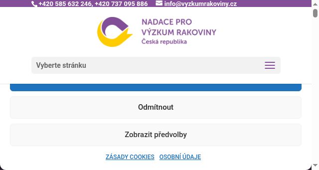 Screenshot of vyzkumrakoviny.cz