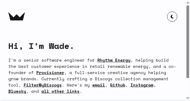 Screenshot of wadehammes.com