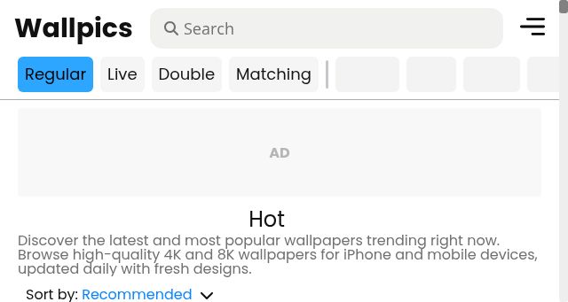 Screenshot of wallpics.app