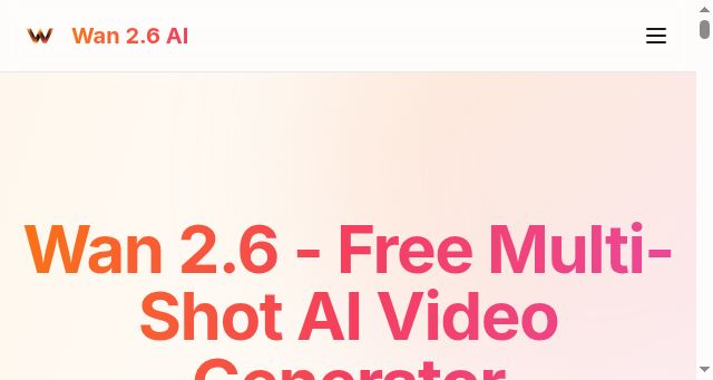 Screenshot of wan26.ai