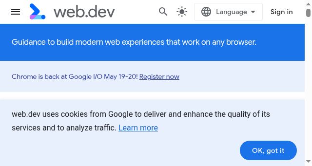 Screenshot of web.dev