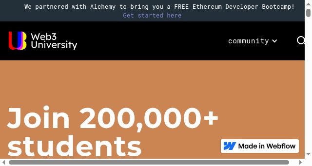 Screenshot of web3.university