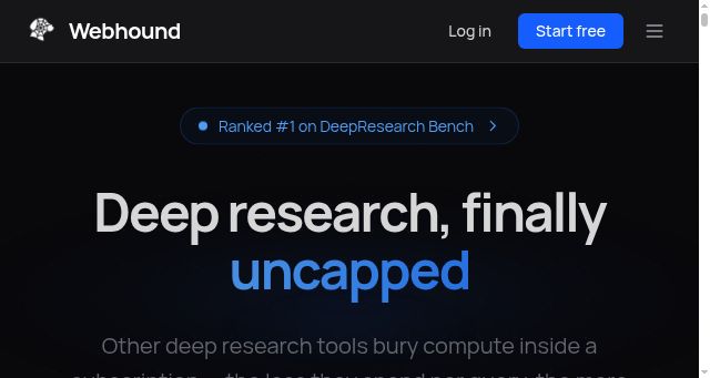Screenshot of webhound.ai