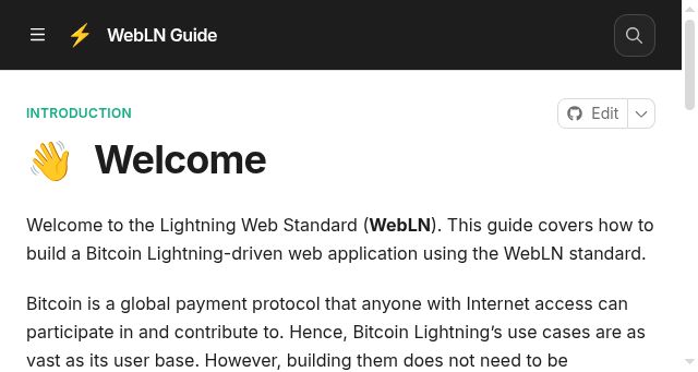 Screenshot of webln.guide