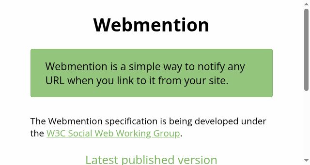 Screenshot of webmention.net