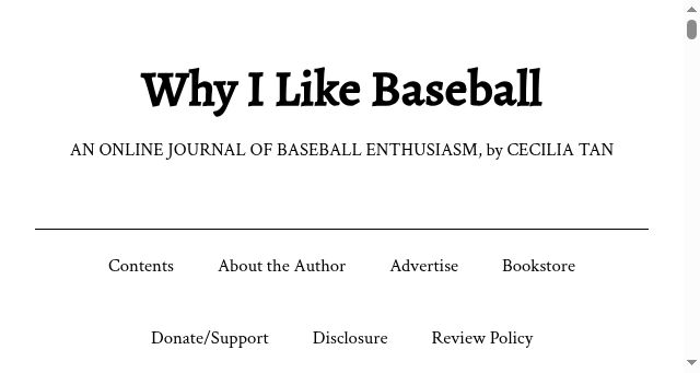 Screenshot of whyilikebaseball.com