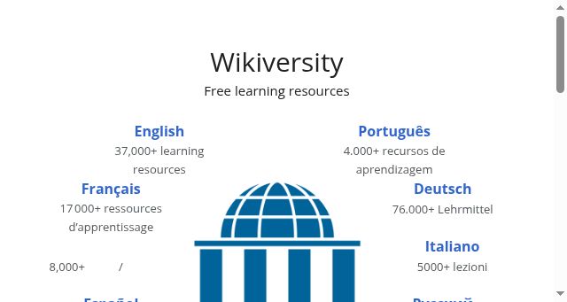 Screenshot of wikiversity.org