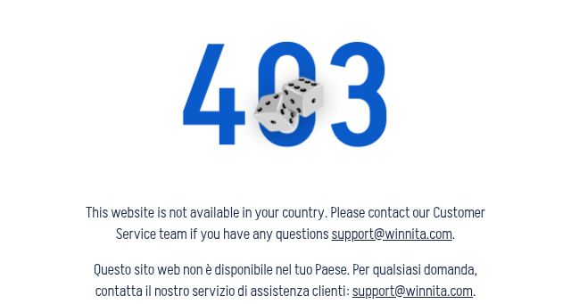 Screenshot of winnita777.casino