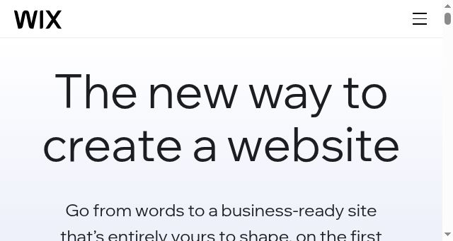 Screenshot of wix.com