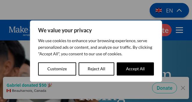 Screenshot of worldwish.org