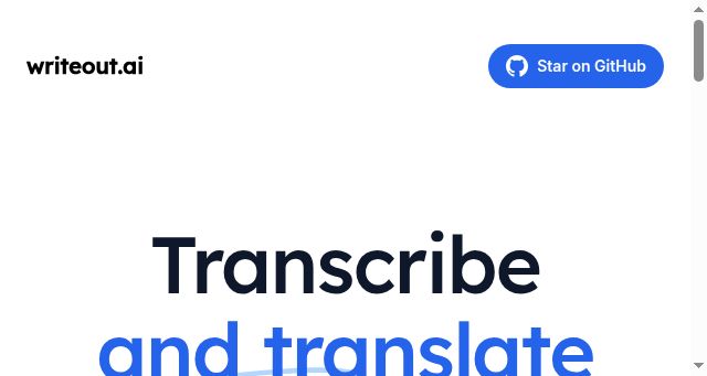 Screenshot of writeout.ai
