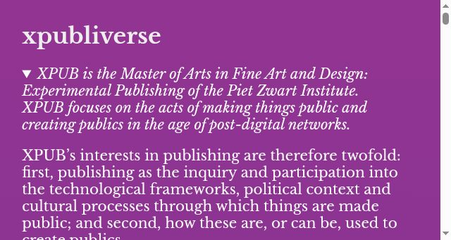 Screenshot of xpub.nl