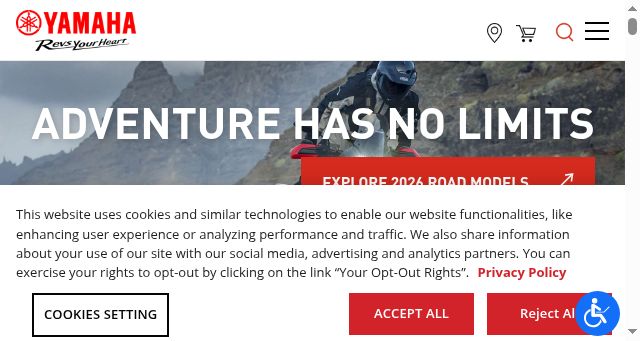 Screenshot of yamaha-motor.ca