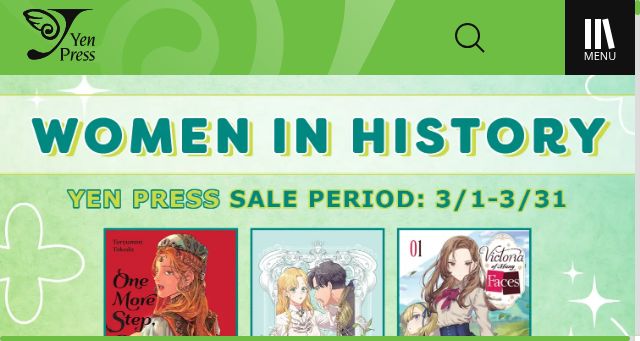 Screenshot of yenpress.com