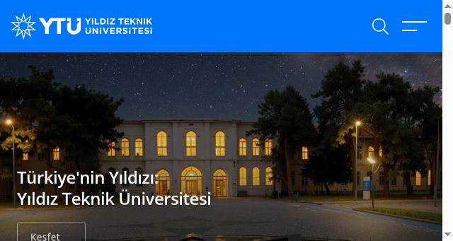 Screenshot of yildiz.edu.tr