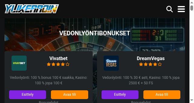 Screenshot of ylikerroin.com