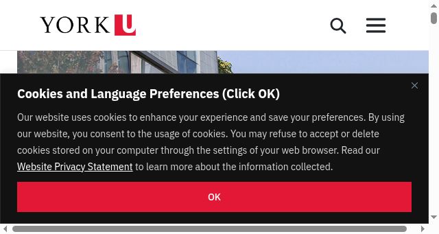 Screenshot of yorku.ca