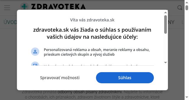 Screenshot of zdravoteka.sk