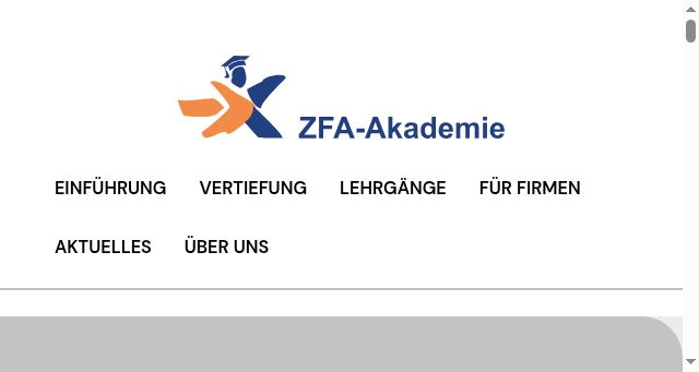 Screenshot of zfa-akademie.ch