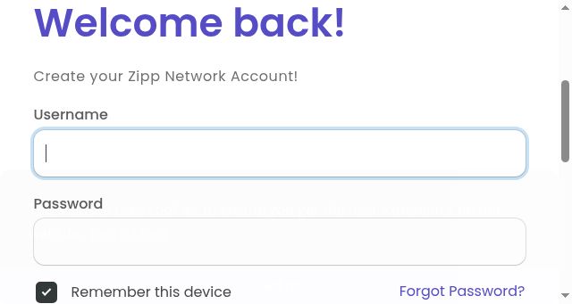 Screenshot of zipp.network