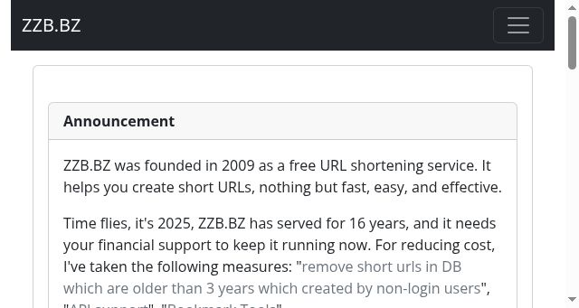 Screenshot of zzb.bz